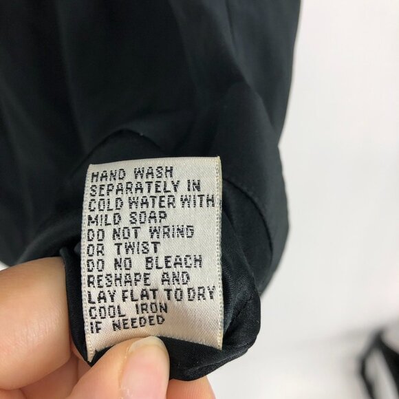 212 Collection Black 100% Silk flowy scoop Neck Mini Dress size 2 - Picture 8 of 15